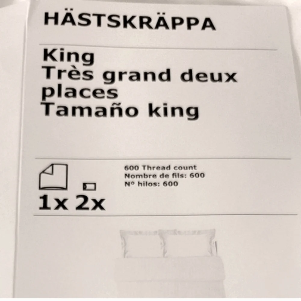 Ikea King Size White Duvet Bedding Set Satin Cotton